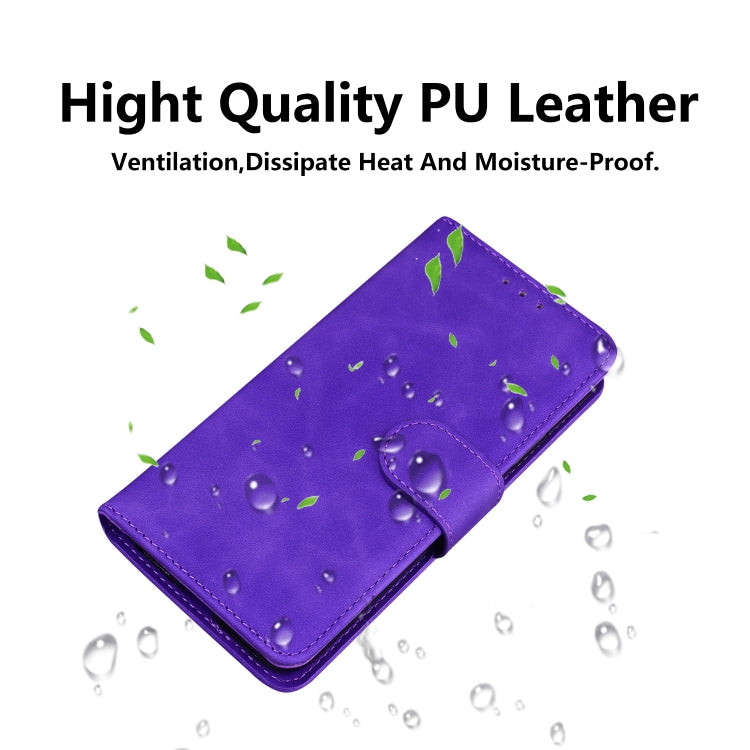 For iPhone SE 2024 Skin Feel Pure Color Flip Leather Phone Case(Purple) - More iPhone Cases by buy2fix | Online Shopping UK | buy2fix