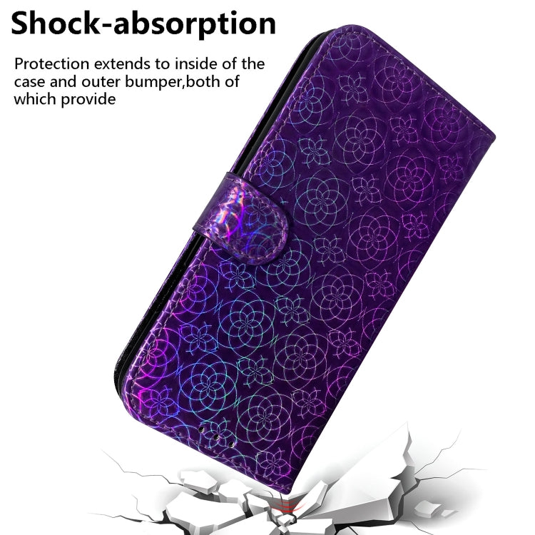 For iPhone 16 Plus Colorful Magnetic Buckle Leather Phone Case(Purple) - iPhone 16 Plus Cases by buy2fix | Online Shopping UK | buy2fix