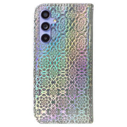 For Samsung Galaxy S23 FE 5G Colorful Magnetic Buckle Leather Phone Case(Silver) - Galaxy S23 FE 5G Cases by buy2fix | Online Shopping UK | buy2fix