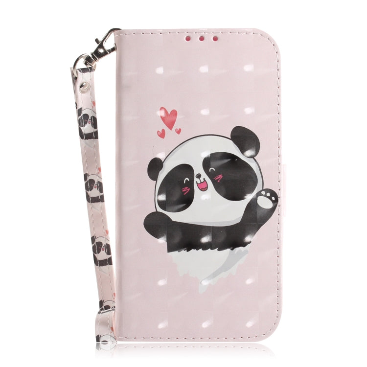 For iPhone SE 2024 3D Colored Horizontal Flip Leather Phone Case(Heart Panda) - More iPhone Cases by buy2fix | Online Shopping UK | buy2fix