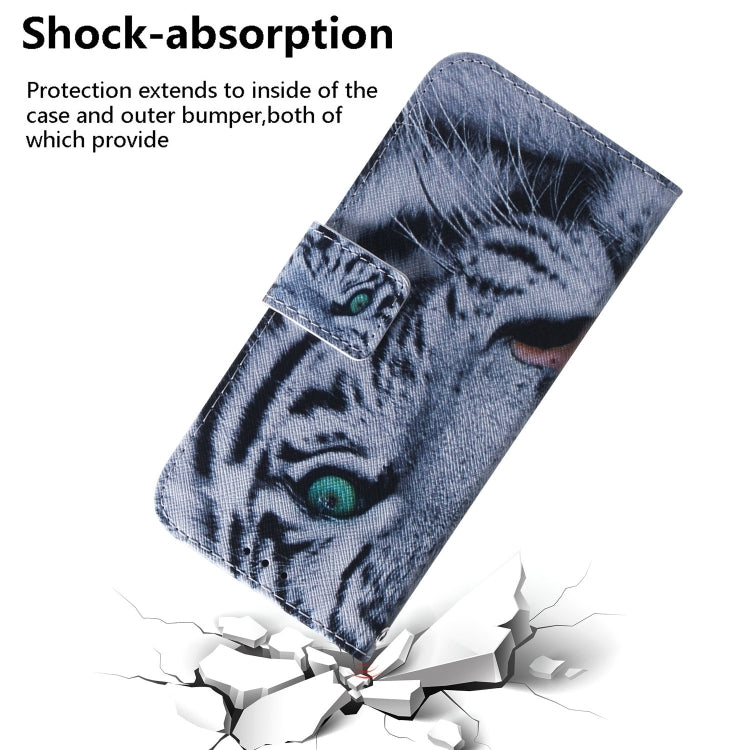 For iPhone 16 Coloured Drawing Flip Leather Phone Case(Tiger) - iPhone 16 Cases by buy2fix | Online Shopping UK | buy2fix