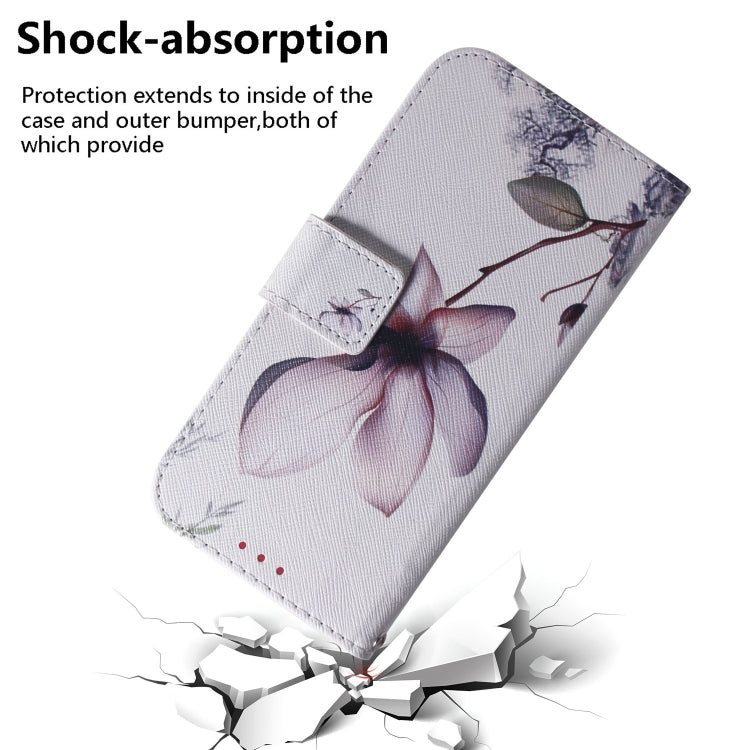 For iPhone 16 Coloured Drawing Flip Leather Phone Case(Magnolia) - iPhone 16 Cases by buy2fix | Online Shopping UK | buy2fix