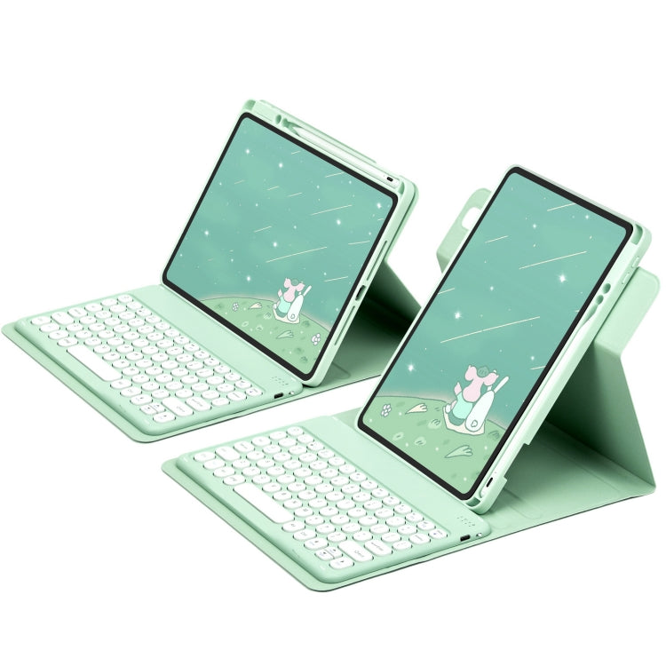 For iPad 10.2 2021 / Air 2019 Round Button 360 Degree Rotatable Bluetooth Keyboard Leather Case(Mint Green) - Universal by buy2fix | Online Shopping UK | buy2fix