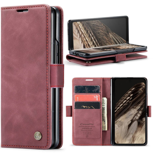 For Google Pixel Fold CaseMe 013 Multifunctional Horizontal Flip Leather Phone Case(Wine Red) - Google Cases by CaseMe | Online Shopping UK | buy2fix