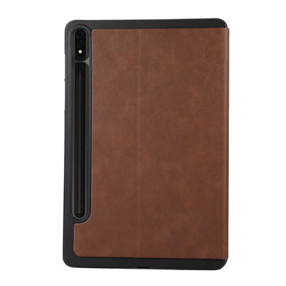 For Samsung Galaxy Tab S9 TPU Flip Tablet Protective Leather Case(Brown) - Galaxy Tab S9 Cases by buy2fix | Online Shopping UK | buy2fix