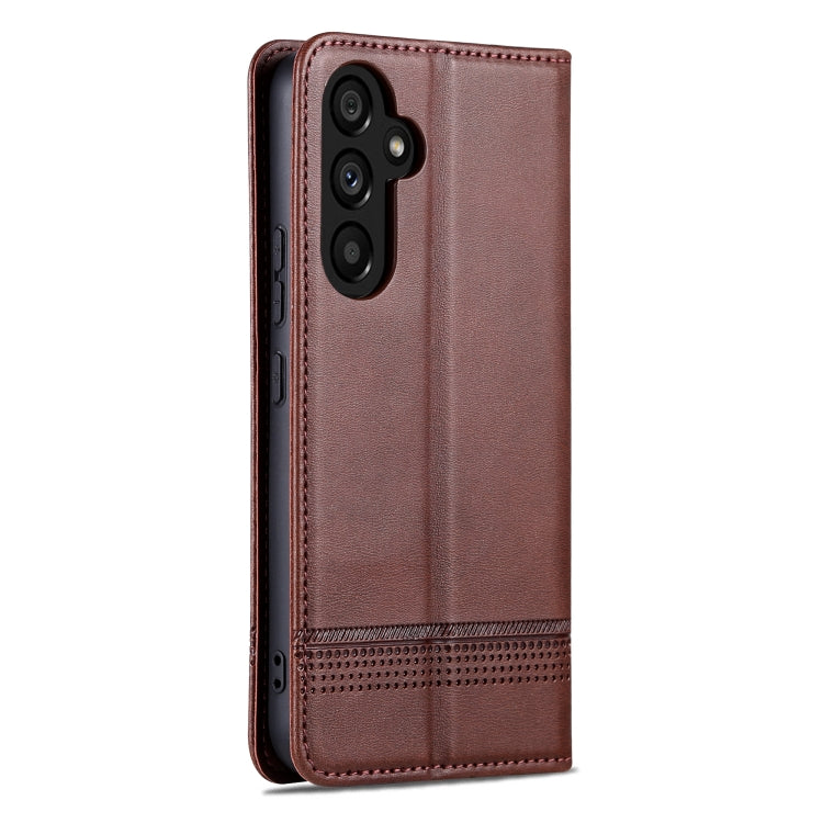 For Samsung Galaxy S23 FE 5G AZNS Magnetic Calf Texture Flip Leather Phone Case(Dark Brown) - Galaxy S23 FE 5G Cases by AZNS | Online Shopping UK | buy2fix