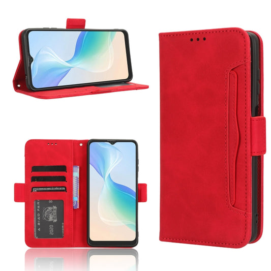 For Blackview Oscal C30 / C30 Pro Skin Feel Calf Texture Card Slots Leather Phone Case(Red) - More Brand by buy2fix | Online Shopping UK | buy2fix