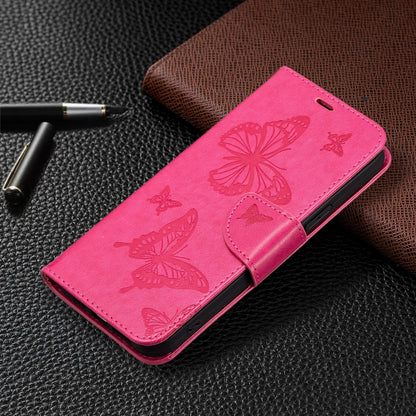For Samsung Galaxy S23 FE 5G Embossing Two Butterflies Pattern Leather Phone Case(Rose Red) - Galaxy S23 FE 5G Cases by buy2fix | Online Shopping UK | buy2fix