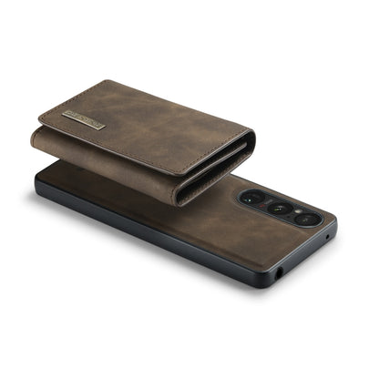 For Sony Xperia 1 V DG.MING M1 Series 3-Fold Multi Card Wallet + Magnetic Phone Case(Coffee) - Sony Cases by DG.MING | Online Shopping UK | buy2fix