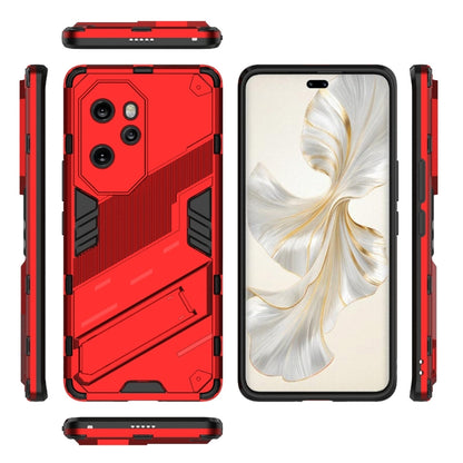 For Honor 100 Pro 5G Punk Armor 2 in 1 PC + TPU Phone Case with Holder(Red) - Honor Cases by buy2fix | Online Shopping UK | buy2fix