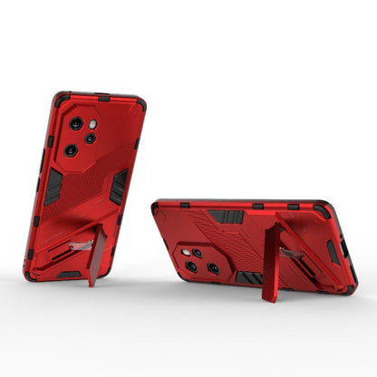 For Honor 100 Pro 5G Punk Armor 2 in 1 PC + TPU Phone Case with Holder(Red) - Honor Cases by buy2fix | Online Shopping UK | buy2fix