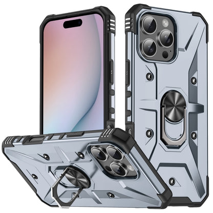 For iPhone 16 Pro Max Ring Holder Phone Case(Grey) - iPhone 16 Pro Max Cases by buy2fix | Online Shopping UK | buy2fix