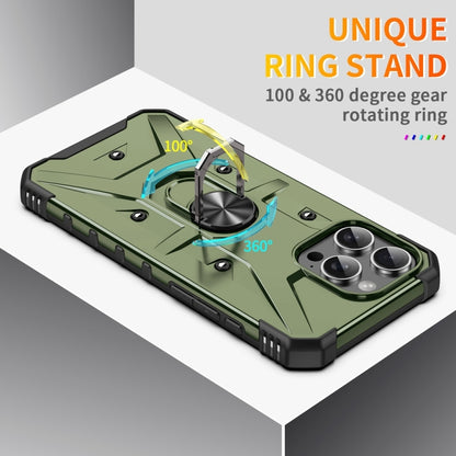 For iPhone 16 Pro Ring Holder Phone Case(Army Green) - iPhone 16 Pro Cases by buy2fix | Online Shopping UK | buy2fix