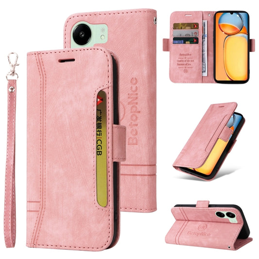 For Xiaomi Redmi 13C 4G / 5G BETOPNICE Dual-side Buckle Leather Phone Case(Pink) - 13C Cases by BETOPNICE | Online Shopping UK | buy2fix