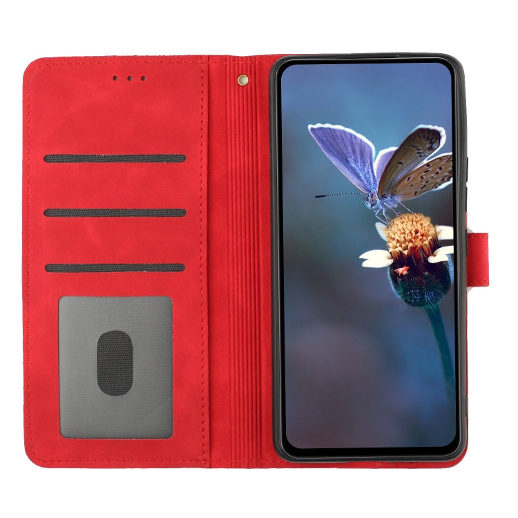 For iPhone 16 Flower Embossing Pattern Leather Phone Case(Red) - iPhone 16 Cases by buy2fix | Online Shopping UK | buy2fix