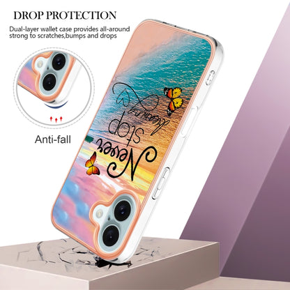 For iPhone 16 Plus Electroplating Pattern IMD TPU Shockproof Case(Dream Chasing Butterfly) - iPhone 16 Plus Cases by buy2fix | Online Shopping UK | buy2fix