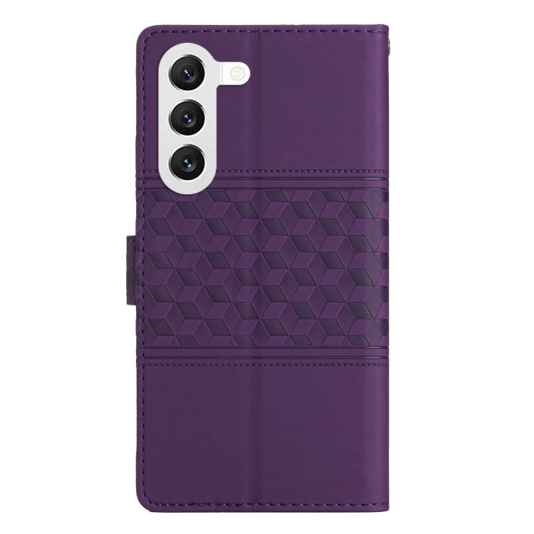For Samsung Galaxy S24 5G Diamond Embossed Skin Feel Leather Phone Case(Purple) - Galaxy S24 5G Cases by buy2fix | Online Shopping UK | buy2fix