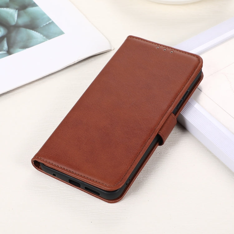 For OPPO Reno11 5G Pro Global Cow Texture Flip Leather Phone Case(Brown) - Reno11 Pro Cases by buy2fix | Online Shopping UK | buy2fix