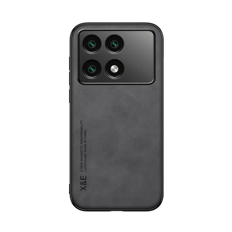 For Xiaomi Redmi K70E Skin Feel Magnetic Leather Back Phone Case(Dark Grey) - K70E Cases by buy2fix | Online Shopping UK | buy2fix