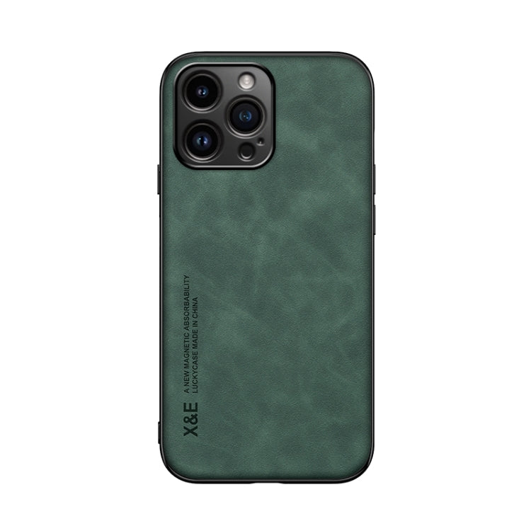 For iPhone 16 Pro Max Skin Feel Magnetic Leather Back Phone Case(Green) - iPhone 16 Pro Max Cases by buy2fix | Online Shopping UK | buy2fix