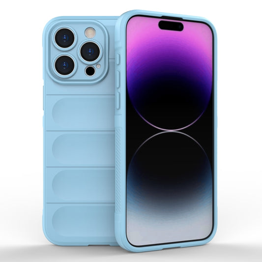 For iPhone 15 Pro Max Magic Shield TPU + Flannel Phone Case(Light Blue) - iPhone 15 Pro Max Cases by buy2fix | Online Shopping UK | buy2fix