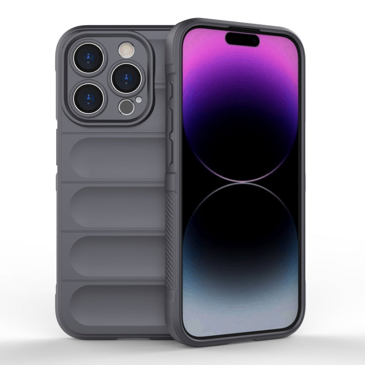 For iPhone 15 Pro Magic Shield TPU + Flannel Phone Case(Dark Grey) - iPhone 15 Pro Cases by buy2fix | Online Shopping UK | buy2fix