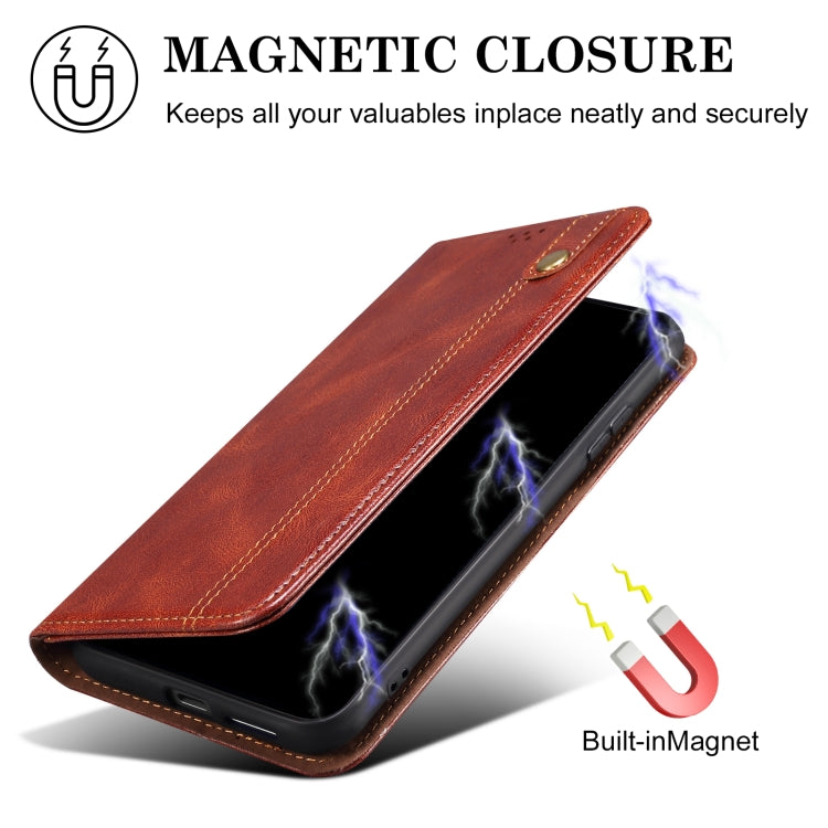 For OnePlus 13 Oil Wax Crazy Horse Texture Leather Phone Case(Brown) - OnePlus Cases by buy2fix | Online Shopping UK | buy2fix