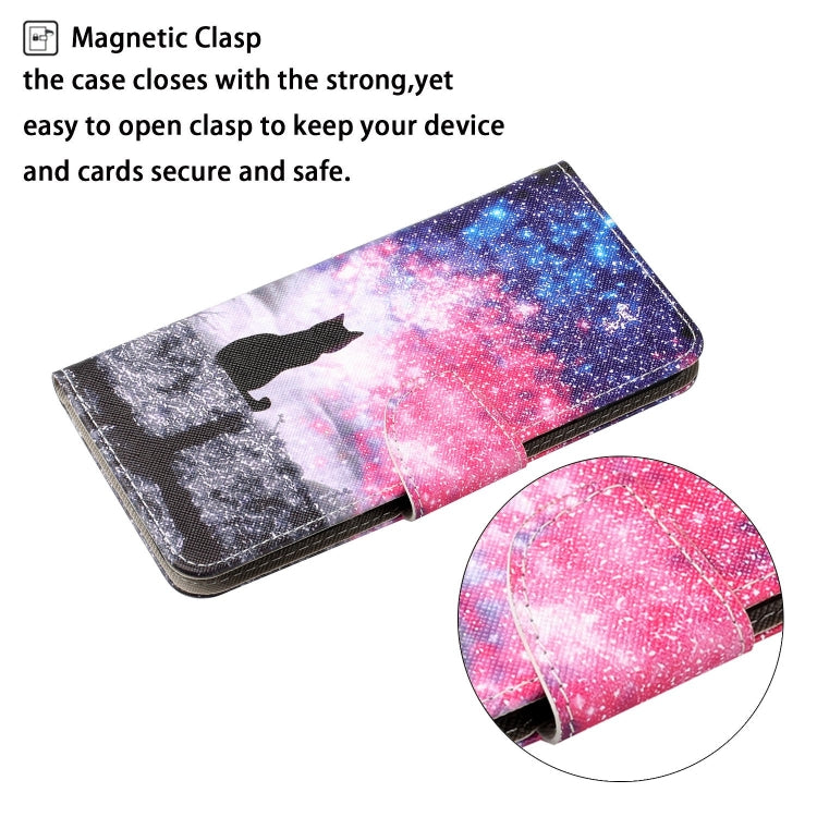 For iPhone 16 Plus 3D Colored Drawing Flip Leather Phone Case(Star Cat) - iPhone 16 Plus Cases by buy2fix | Online Shopping UK | buy2fix