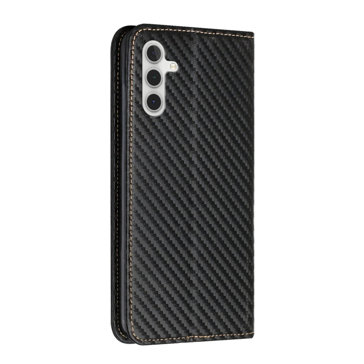 For Samsung Galaxy S24 5G Carbon Fiber Texture Flip Holder Leather Phone Case(Black) - Galaxy S24 5G Cases by buy2fix | Online Shopping UK | buy2fix