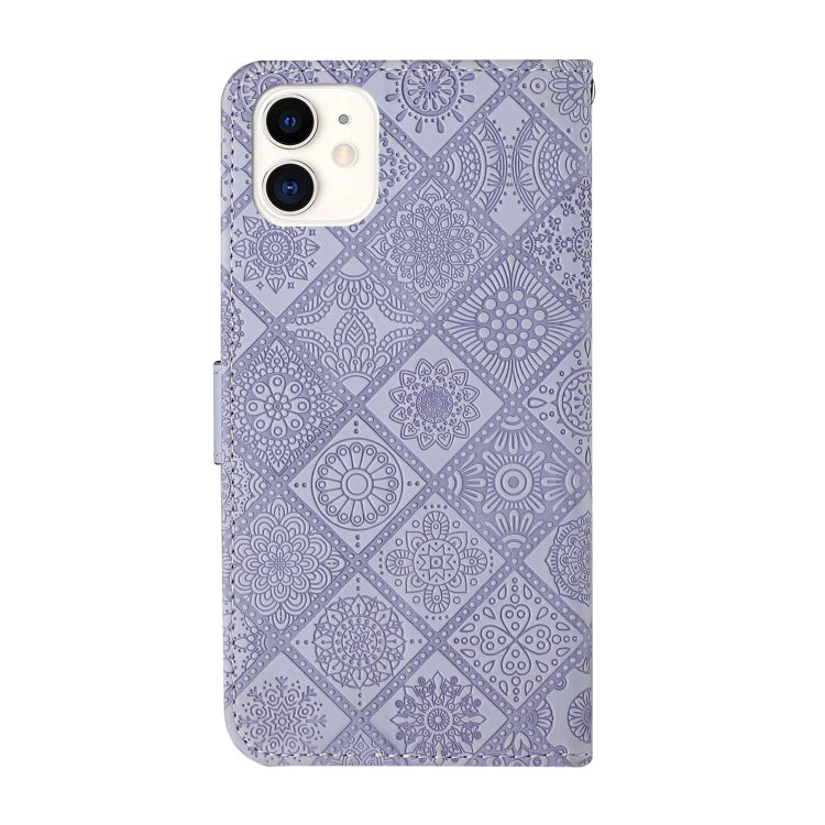 For iPhone 16 Pro Ethnic Style Embossed Pattern Leather Phone Case(Purple) - iPhone 16 Pro Cases by buy2fix | Online Shopping UK | buy2fix