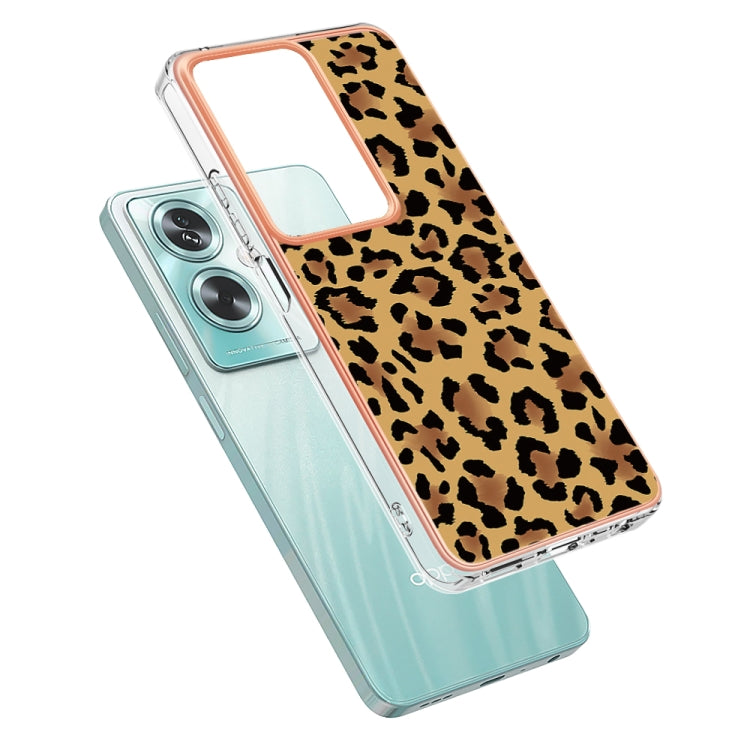For OPPO A79 5G Global Electroplating Marble Dual-side IMD Phone Case(Leopard Print) - OPPO Cases by buy2fix | Online Shopping UK | buy2fix