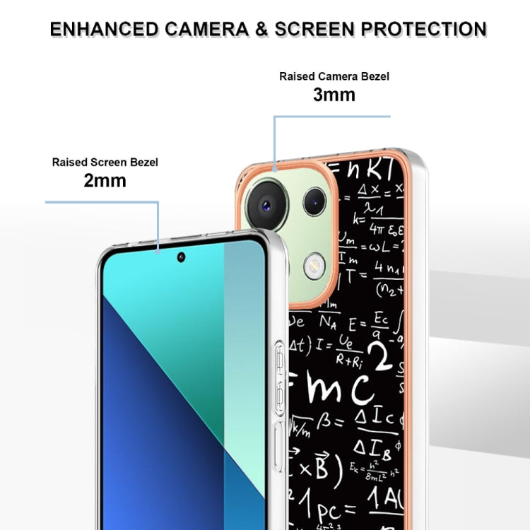 For Xiaomi Redmi Note 13 4G Global Electroplating Marble Dual-side IMD Phone Case(Equation) - Note 13 Cases by buy2fix | Online Shopping UK | buy2fix