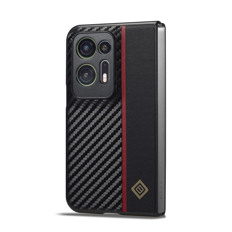 For OPPO Find N2 LC.IMEEKE 3 in 1 Carbon Fiber Texture Shockproof Phone Case(Black) - OPPO Cases by LC.IMEEKE | Online Shopping UK | buy2fix