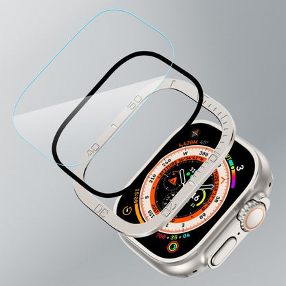For Apple Watch Ultra 49mm Number Ring Metal Frame Integrated Tempered Film(Original Color) - Others by buy2fix | Online Shopping UK | buy2fix