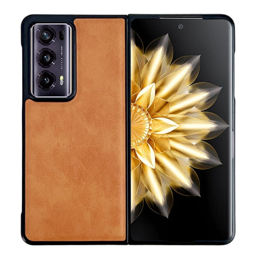 For Honor Magic V2 Crazy Horse Texture PU + PC Phone Case(Orange) - Honor Cases by buy2fix | Online Shopping UK | buy2fix