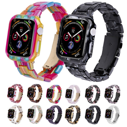 For Apple Watch Ultra 2 / Ultra 49mm Printed Resin PC Watch Band Case Kit(Black Pink) - Watch Cases by buy2fix | Online Shopping UK | buy2fix