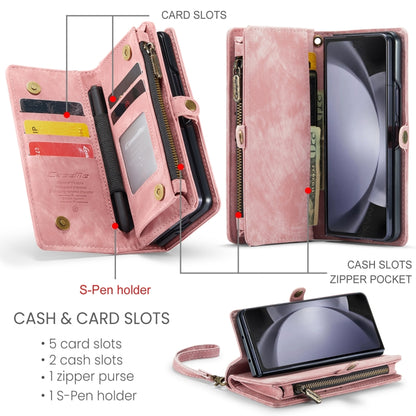 For Samsung Galaxy Z Fold5 CaseMe 008 Multifunctional Zipper Wallet Phone Leather Case(Pink) - Galaxy Z Fold5 Cases by CaseMe | Online Shopping UK | buy2fix