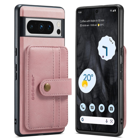 For Google Pixel 8 Pro JEEHOOD RFID Blocking Anti-Theft Magnetic PU Phone Case(Pink) - Google Cases by JEEHOOD | Online Shopping UK | buy2fix