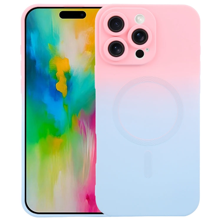 For iPhone 16 Pro Max Liquid TPU Silicone Gradient MagSafe Phone Case(Pink Blue) - iPhone 16 Pro Cases by buy2fix | Online Shopping UK | buy2fix