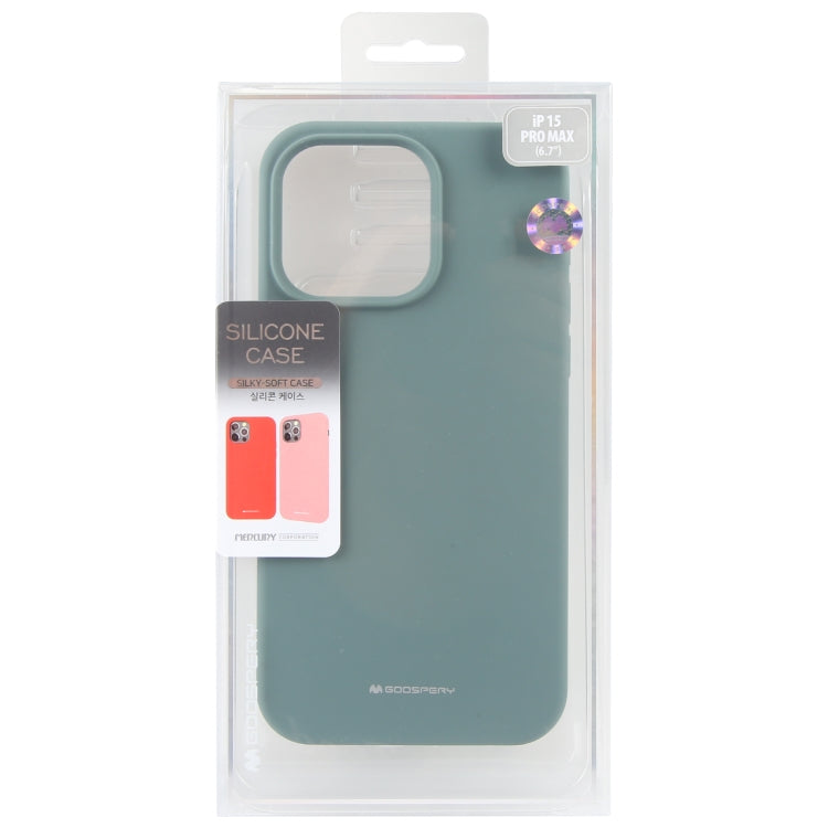 For iPhone 15 Pro Max GOOSPERY SILICONE Silky Soft TPU Phone Case(Light Green) - iPhone 15 Pro Max Cases by GOOSPERY | Online Shopping UK | buy2fix