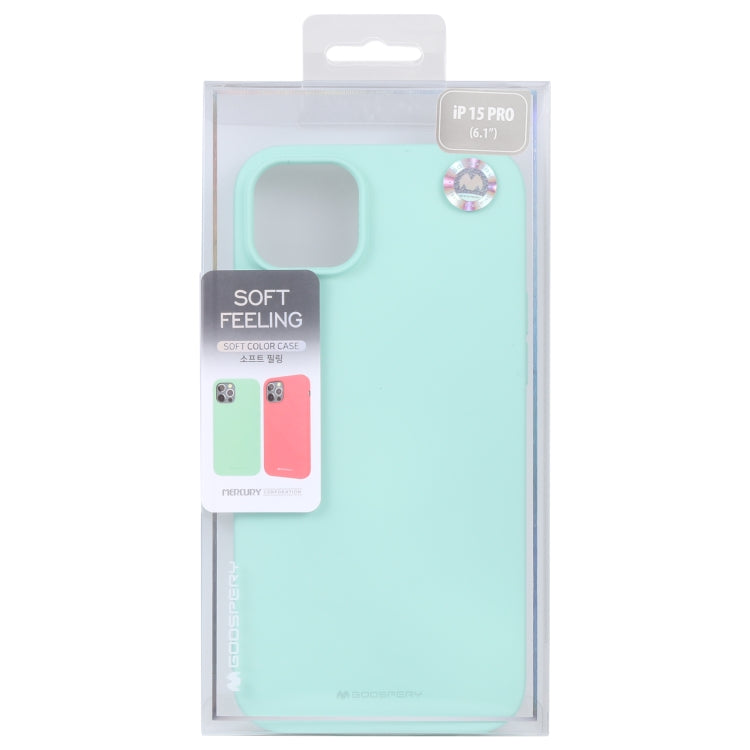 For iPhone 15 Pro Max GOOSPERY SOFT FEELING Liquid TPU Soft Phone Case(Mint Green) - iPhone 15 Pro Max Cases by GOOSPERY | Online Shopping UK | buy2fix