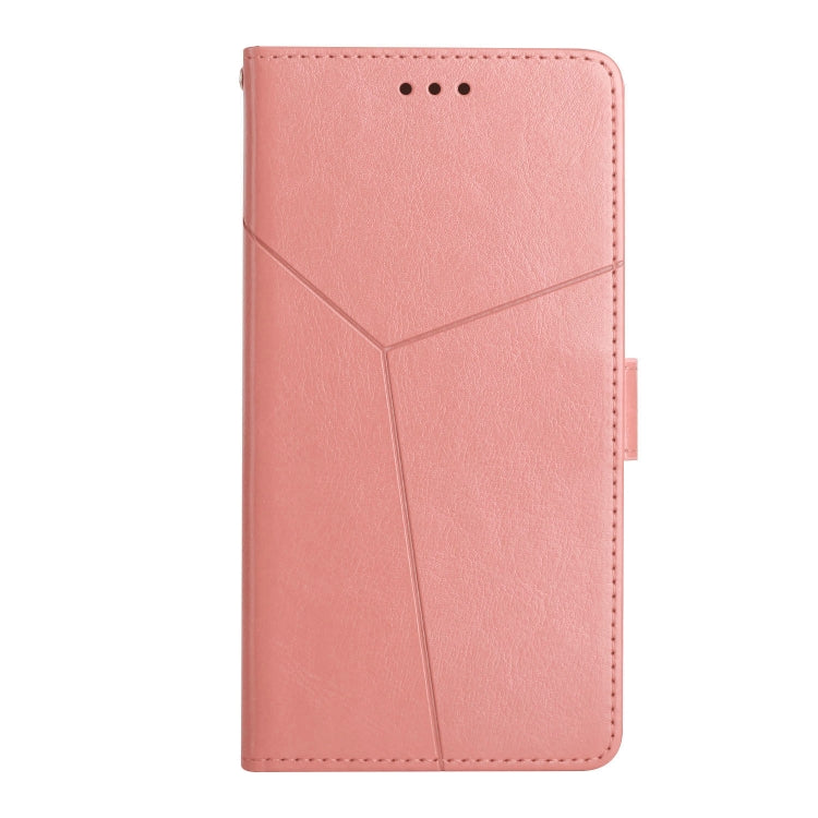 For Motorola Moto G Power 5G 2024 HT01 Y-shaped Pattern Flip Leather Phone Case(Pink) - Motorola Cases by buy2fix | Online Shopping UK | buy2fix