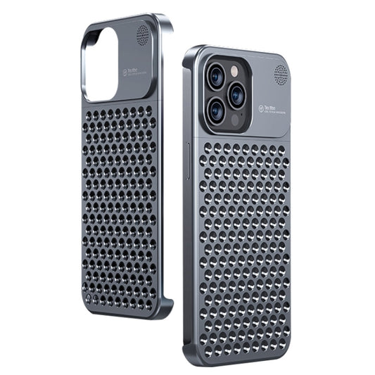 For iPhone 15 Pro Aromatherapy Aluminum Alloy Cooling Phone Case(Grey) - iPhone 15 Pro Cases by buy2fix | Online Shopping UK | buy2fix