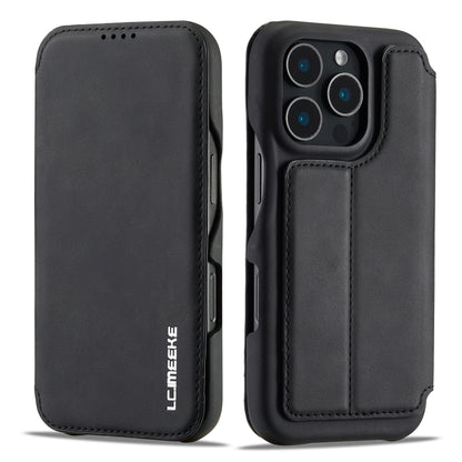 For iPhone 15 Pro Max LC.IMEEKE Hon Ancient Series Flip Leather Phone Case(Black) - iPhone 15 Pro Max Cases by LC.IMEEKE | Online Shopping UK | buy2fix