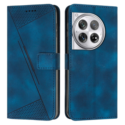 For OnePlus 12 Dream Triangle Leather Phone Case with Lanyard(Blue) - OnePlus Cases by buy2fix | Online Shopping UK | buy2fix