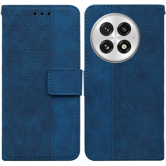 For OnePlus 13 Geometric Embossed Leather Phone Case(Blue) - OnePlus Cases by buy2fix | Online Shopping UK | buy2fix