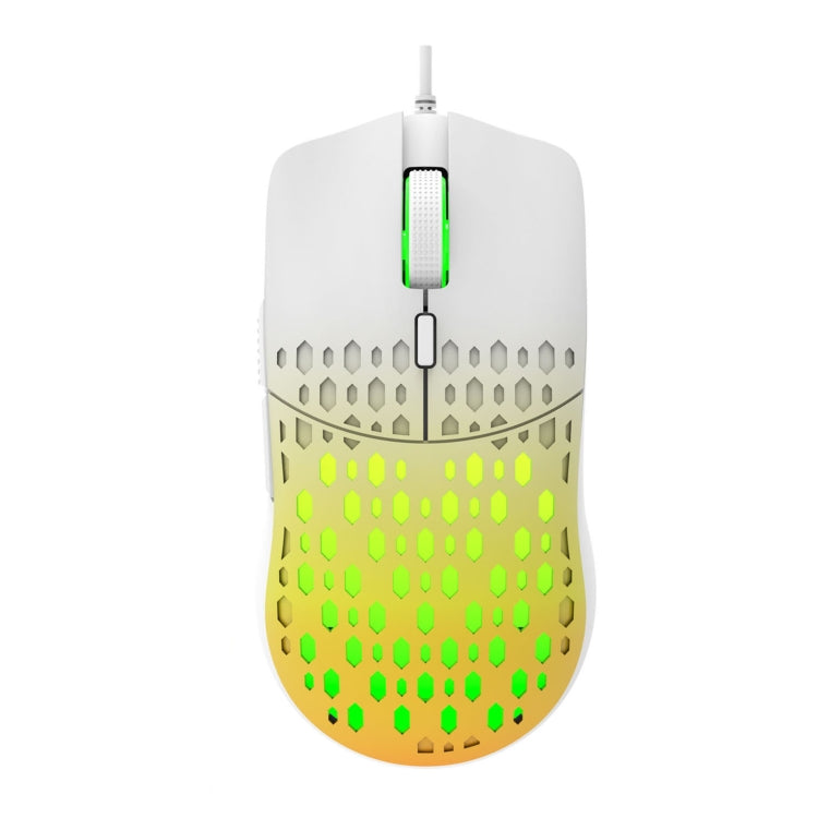 HXSJ S500 3600DPI Colorful Luminous Wired Mouse, Cable Length: 1.5m(Yellow) - Wired Mice by HXSJ | Online Shopping UK | buy2fix