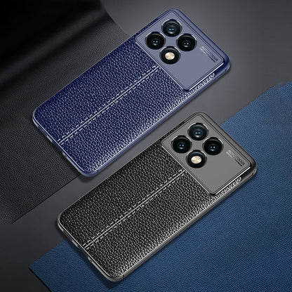 For Xiaomi Redmi K70 Litchi Texture Shockproof TPU Phone Case(Blue) - K70 Cases by buy2fix | Online Shopping UK | buy2fix