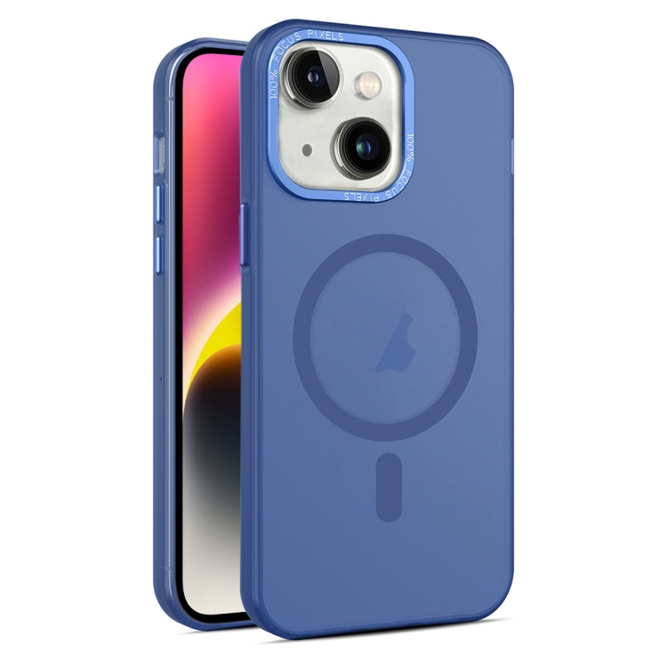 For iPhone 15 Plus MagSafe Frosted Translucent Mist Phone Case(Royal Blue) - iPhone 15 Plus Cases by buy2fix | Online Shopping UK | buy2fix
