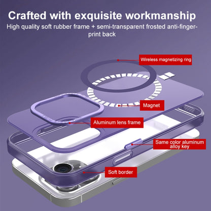 For iPhone 15 Plus MagSafe Frosted Translucent Mist Phone Case(Dark Purple) - iPhone 15 Plus Cases by buy2fix | Online Shopping UK | buy2fix